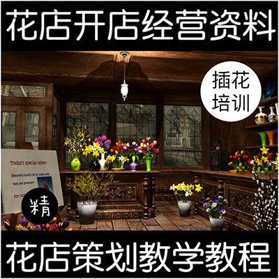 花店花卉插花视频教程 韩式花艺 花束鲜花包装零基础教学 鲜花店经营管理运营资料