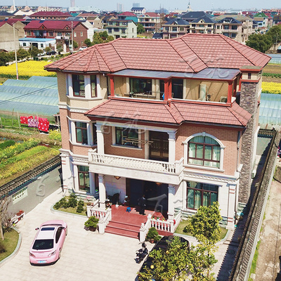 新农村欧式三层豪华小别墅设计图纸乡村自建房屋房子效果图 CAD设计图源码下载