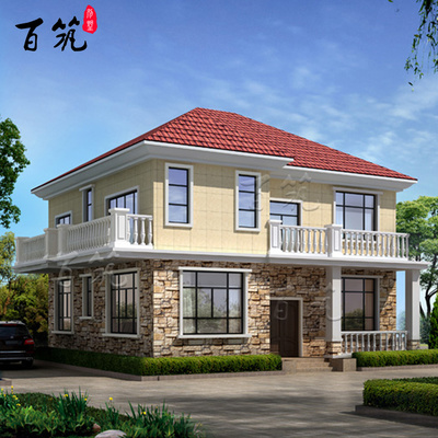 新农村小别墅户型设计图二层乡村房屋大气自建房经济型别墅 CAD设计图源码下载