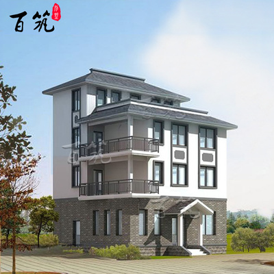 新农村别墅设计图纸简约大气美丽乡村自建房屋子全套效果图 CAD设计图源码下载