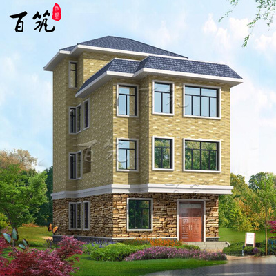 现代风格三层半新农村自建房经济型小洋房别墅设计图纸全套 CAD设计图源码下载