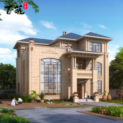 欧式农村自建房三层小别墅设计图纸乡村豪华楼房效果图全套 CAD设计图源码下载