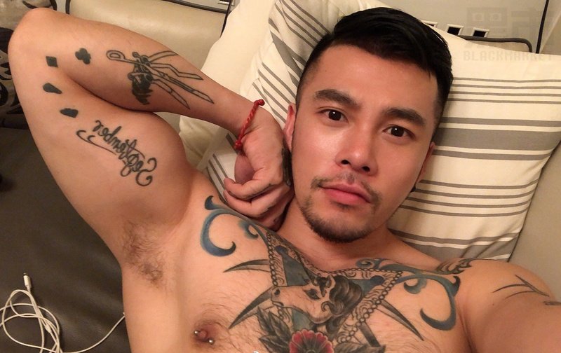 M96_男套图333照片+8视频（纹身男神 大腹肌有肌肉好身材男士形象照 帅气超man有男人味自拍照）-14